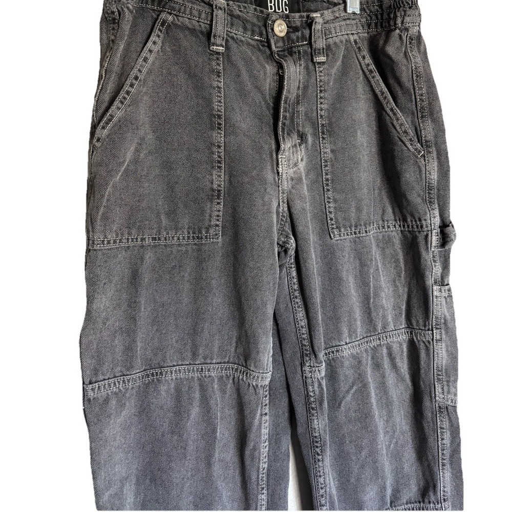 BDG Womens 27x27.5 Baggy Stretch Denim Cargo Pants Wide Leg‎ Streetwear Grunge - Picture 3 of 9